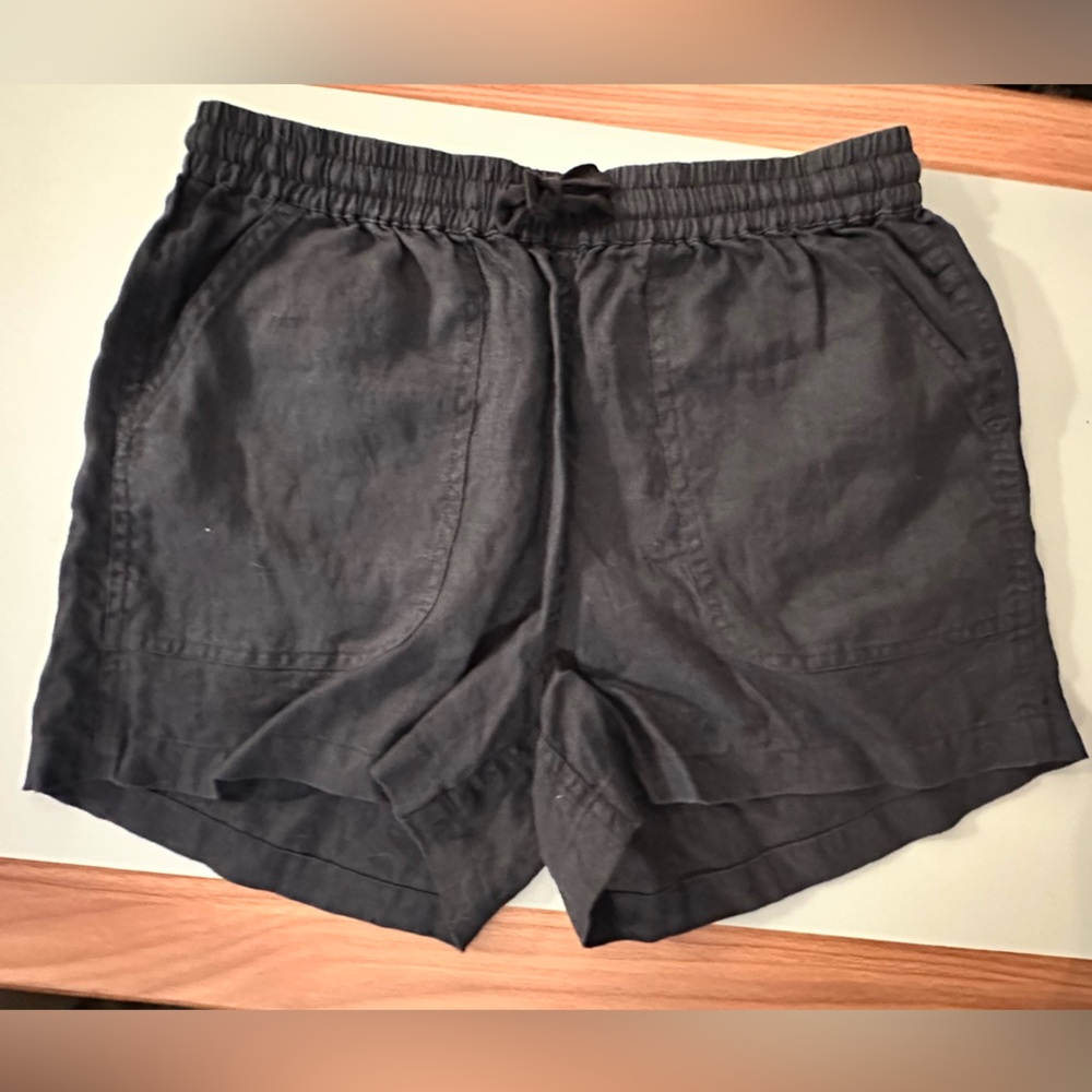 Quince Black Linen Shorts | Size S